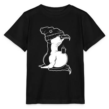 Tux Linux Penguin Coffee Break Computer Freak Nerd - Stanley/Stella MINI CREATOR Kids’ T-Shirt - black - Front - Mikhail (115cm)