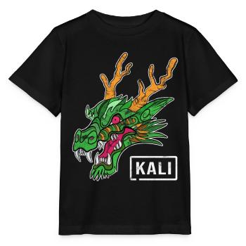 Kali Linux Computer Administrator Tux Dragon Head - Stanley/Stella MINI CREATOR Kids’ T-Shirt - black - Front - Mikhail (115cm)