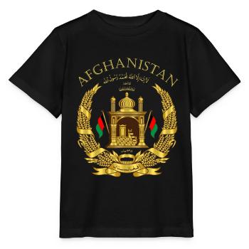 Afghanistan Armoiries avec inscription - T-shirt bio MINI CREATOR Stanley/Stella Enfant - noir - Devant - Mikhail (115cm)