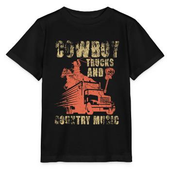 Cowboy Truck Country Music Western Vintage - Stanley/Stella MINI CREATOR Kids’ T-Shirt - black - Front - Mikhail (115cm)