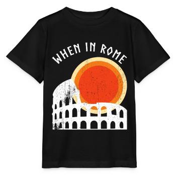 Coucher de soleil sur le Colisée - T-shirt bio MINI CREATOR Stanley/Stella Enfant - noir - Devant - Mikhail (115cm)