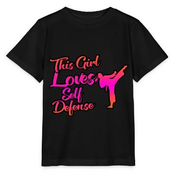 Cette fille aime la légitime défense - T-shirt bio MINI CREATOR Stanley/Stella Enfant - noir - Devant - Mikhail (115cm)