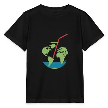 C'est juste une paille pour sauver la planète protection de l'environnement - T-shirt bio MINI CREATOR Stanley/Stella Enfant - noir - Devant - Mikhail (115cm)