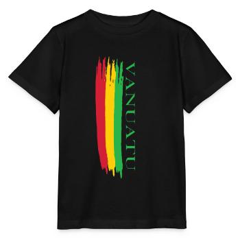 vanuatu skizzierte Landesfarben - Stanley/Stella Kinder T-Shirt MINI CREATOR  - Schwarz - Vorne - Mikhail (115cm)