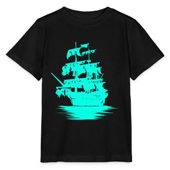 Segelschiff Schiff Seefahrt Fantasy Maritim Jolle - Stanley/Stella Kinder T-Shirt MINI CREATOR  - Schwarz - Vorne - Mikhail (115cm)
