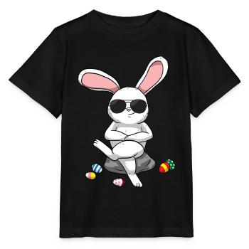 Lapin de Pâques Lapin de Pâques Oeufs de Pâques frais - T-shirt bio MINI CREATOR Stanley/Stella Enfant - noir - Devant - Mikhail (115cm)
