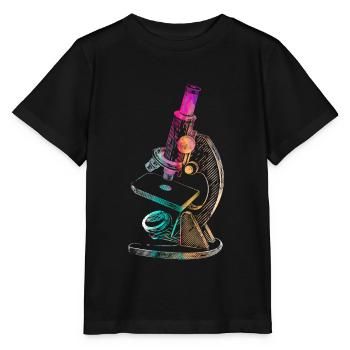 Microscope biologie science médecine recherche - T-shirt bio MINI CREATOR Stanley/Stella Enfant - noir - Devant - Mikhail (115cm)