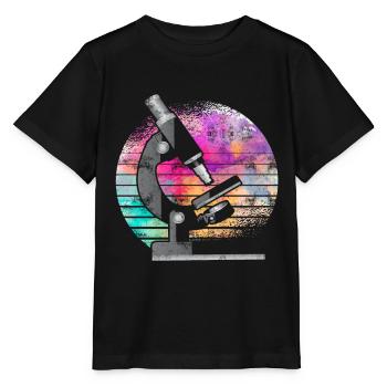 Microscope biologie science médecine recherche - T-shirt bio MINI CREATOR Stanley/Stella Enfant - noir - Devant - Mikhail (115cm)