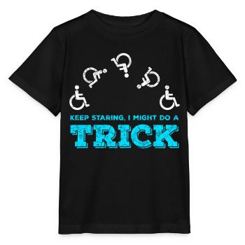 Rollstuhl Rollstuhlfahrer Behinderung Geschenk - Stanley/Stella Kinder T-Shirt MINI CREATOR  - Schwarz - Vorne - Mikhail (115cm)
