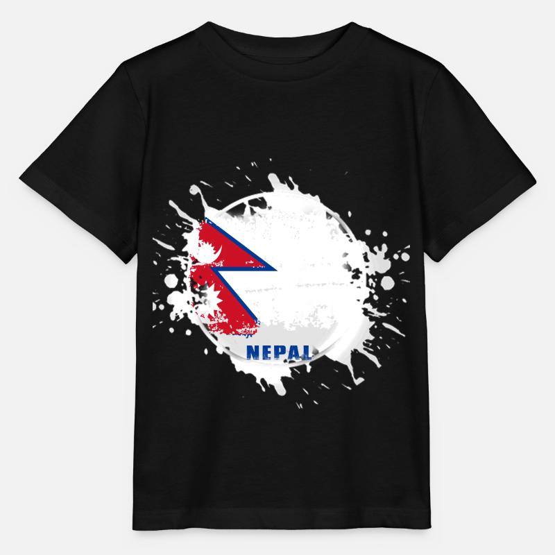 Nepal flag with blob - Stanley/Stella MINI CREATOR Kids’ T-Shirt - black