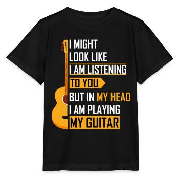 Guitar guitar player gift - Stanley/Stella MINI CREATOR Kids’ T-Shirt - black - Front - Mikhail (115cm)