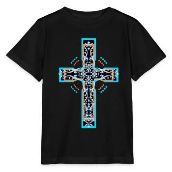 Croix Croix Jésus Eglise Dieu Le Pape Crucifix - T-shirt bio MINI CREATOR Stanley/Stella Enfant - noir - Devant - Mikhail (115cm)
