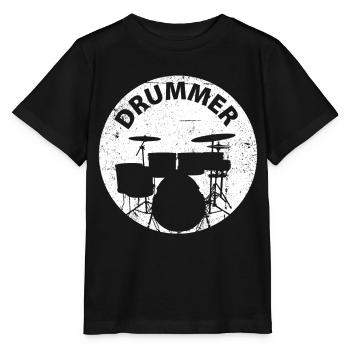 Drummer Drum Drum Drums - Stanley/Stella MINI CREATOR Kids’ T-Shirt - black - Front - Mikhail (115cm)