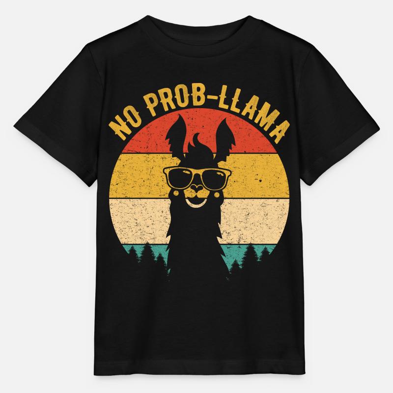 NO PROB-LLAMA Shirts Vintage Llama Alpaca - Stanley/Stella Kinder T-Shirt MINI CREATOR  - Schwarz