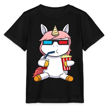 Unicorn 3D Lunettes 3D Popcorn Cinema Film Motion Picture - T-shirt bio MINI CREATOR Stanley/Stella Enfant - noir - Devant - Mikhail (115cm)