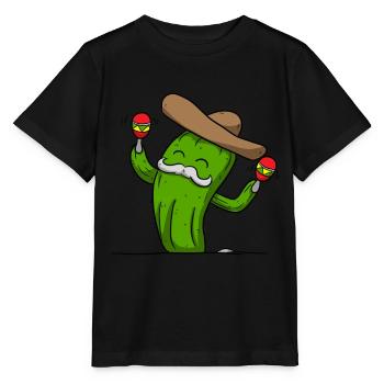 Kaktus Maracas Sombrero - Stanley/Stella Kinder T-Shirt MINI CREATOR  - Schwarz - Vorne - Mikhail (115cm)
