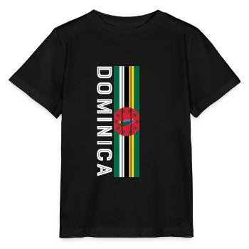 dominica Landesfarbe in Streifen - Stanley/Stella Kinder T-Shirt MINI CREATOR  - Schwarz - Vorne - Mikhail (115cm)