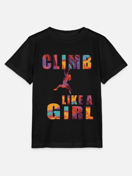 Climb like a girl women climbing climbing hall - Stanley/Stella MINI CREATOR Kids’ T-Shirt - black
