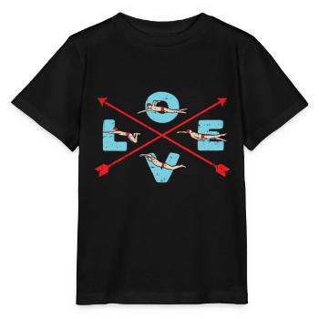 Vintage I Love Swim Swimmer Swim Gift - Stanley/Stella MINI CREATOR Kids’ T-Shirt - black - Front - Mikhail (115cm)