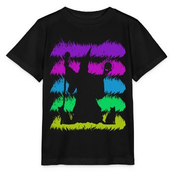 Zauberei Silhuette mit Retro Farben - Stanley/Stella Kinder T-Shirt MINI CREATOR  - Schwarz - Vorne - Mikhail (115cm)