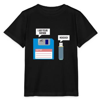Diskette und USB - Stanley/Stella Kinder T-Shirt MINI CREATOR  - Schwarz - Vorne - Mikhail (115cm)