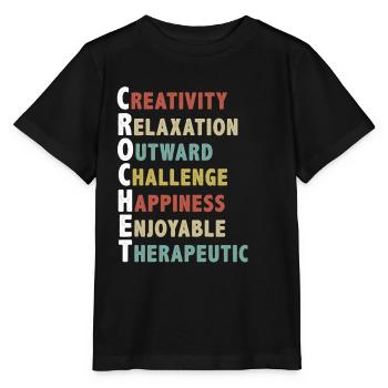 Häkeln, Häkeln Entspannung - Stanley/Stella Kinder T-Shirt MINI CREATOR  - Schwarz - Vorne - Mikhail (115cm)
