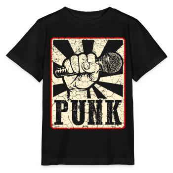 Punk music anarchy punk rock band concert gift - Stanley/Stella MINI CREATOR Kids’ T-Shirt - black - Front - Mikhail (115cm)