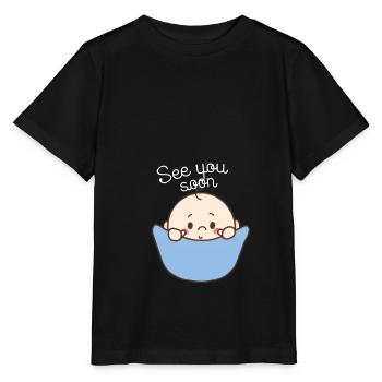 Announcement pregnancy become mother - Stanley/Stella MINI CREATOR Kids’ T-Shirt - black - Front - Mikhail (115cm)