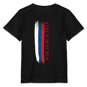 Czech Republic sketched national colours - Stanley/Stella MINI CREATOR Kids’ T-Shirt - black - Front - Mikhail (115cm)