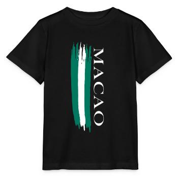 macao skizzierte Landesfarben - Stanley/Stella Kinder T-Shirt MINI CREATOR  - Schwarz - Vorne - Mikhail (115cm)