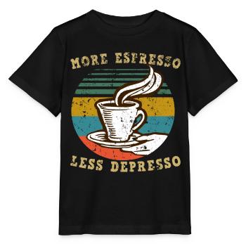 plus expresso moins déprimer le café en disant anglais - T-shirt bio MINI CREATOR Stanley/Stella Enfant - noir - Devant - Mikhail (115cm)