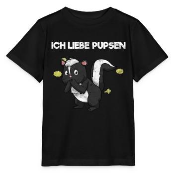 Ich Liebe Pupsen Stinktier Pups Furz Lustiges - Stanley/Stella Kinder T-Shirt MINI CREATOR  - Schwarz - Vorne - Mikhail (115cm)