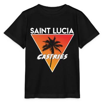 Sainte-Lucie avec capitale - T-shirt bio MINI CREATOR Stanley/Stella Enfant - noir - Devant - Mikhail (115cm)
