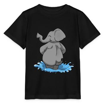 Elephant water elephant - Stanley/Stella MINI CREATOR Kids’ T-Shirt - black - Front - Mikhail (115cm)