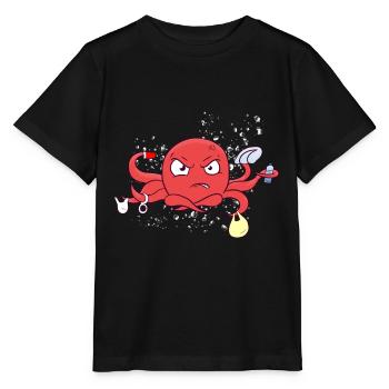 Pieuvre en plastique mer environnement de pollution en plastique - T-shirt bio MINI CREATOR Stanley/Stella Enfant - noir - Devant - Mikhail (115cm)