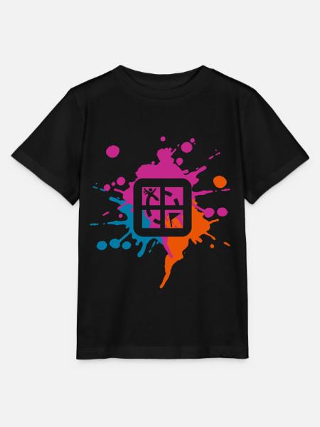 Geocaching Farbiger Klecks - Stanley/Stella Kinder T-Shirt MINI CREATOR  - Schwarz