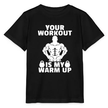 Je training is mijn opwarming - Stanley/Stella Kinder-T-shirt MINI CREATOR  - zwart - Voor - Mikhail (115cm)