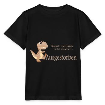 Dino Corona Virus Hände waschen ausgestorben - Stanley/Stella Kinder T-Shirt MINI CREATOR  - Schwarz - Vorne - Mikhail (115cm)