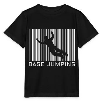 Base jumping hobby with barcode - Stanley/Stella MINI CREATOR Kids’ T-Shirt - black - Front - Mikhail (115cm)