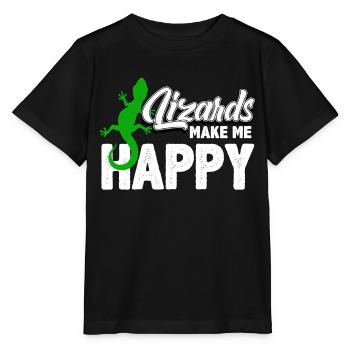 Gecko Eidechse - Stanley/Stella Kinder T-Shirt MINI CREATOR  - Schwarz - Vorne - Mikhail (115cm)