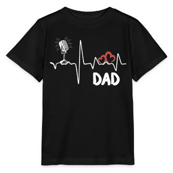 Mikrofon Herzschlag Musiker Sänger Sänger Dad Tee - Stanley/Stella Kinder T-Shirt MINI CREATOR  - Schwarz - Vorne - Mikhail (115cm)