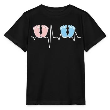 Heartbeat EKG twin mother twin père tea - T-shirt bio MINI CREATOR Stanley/Stella Enfant - noir - Devant - Mikhail (115cm)