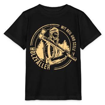 Holzfäller Geschenk Holzfällen - Stanley/Stella Kinder T-Shirt MINI CREATOR  - Schwarz - Vorne - Mikhail (115cm)