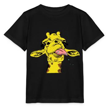 Giraffe Giraffen Wildtiere Afrika Serengeti Safari - Stanley/Stella Kinder T-Shirt MINI CREATOR  - Schwarz - Vorne - Mikhail (115cm)