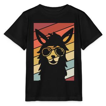 Conception d'été rétro lama - T-shirt bio MINI CREATOR Stanley/Stella Enfant - noir - Devant - Mikhail (115cm)