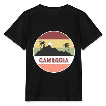 Pays et pays rétro Cambodge - T-shirt bio MINI CREATOR Stanley/Stella Enfant - noir - Devant - Mikhail (115cm)