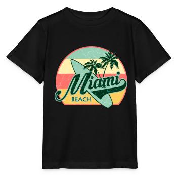 Miami Beach Summer Holiday USA 70s Touriste - T-shirt bio MINI CREATOR Stanley/Stella Enfant - noir - Devant - Mikhail (115cm)