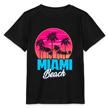 Miami Beach Summer Holiday USA 70s Touriste - T-shirt bio MINI CREATOR Stanley/Stella Enfant - noir - Devant - Mikhail (115cm)