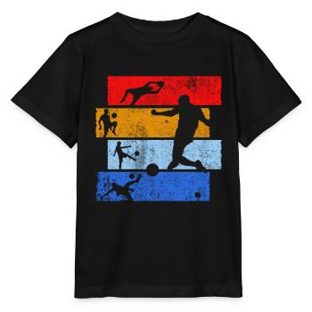 Joueur de football rétro club de football vintage - T-shirt bio MINI CREATOR Stanley/Stella Enfant - noir - Devant - Mikhail (115cm)