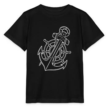 Anchor Rudder Sailing Sailor Sailor Skipper - Stanley/Stella MINI CREATOR Kids’ T-Shirt - black - Front - Mikhail (115cm)